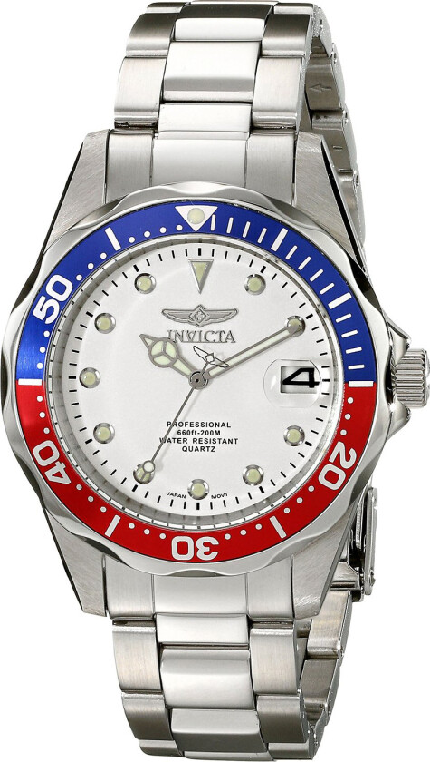 Herreklokke 17047 Pro Diver Hvit/Stål Ø38 mm