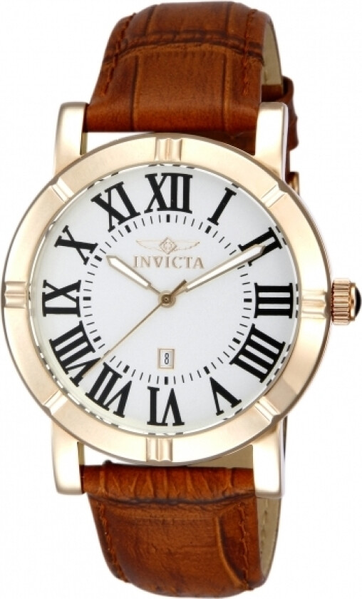 Herreklokke 13971 Specialty Sølvfarget/Lær Ø42 mm