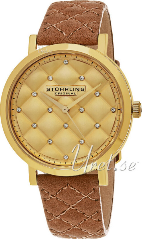 Dameklokke 462.02 Vogue Audrey Gull/Lær Ø38 mm