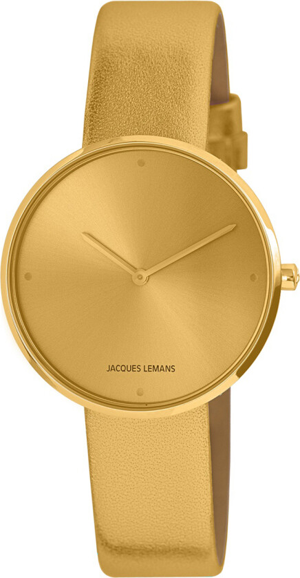 Dameklokke 1-2056H Design Gull/Lær Ø36 mm