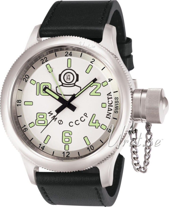 Herreklokke 7003 Russian Diver Hvit/Lær Ø51.5 mm