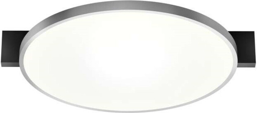 - Inlay Round C2 Taklampe Matt Black/Satin Silver