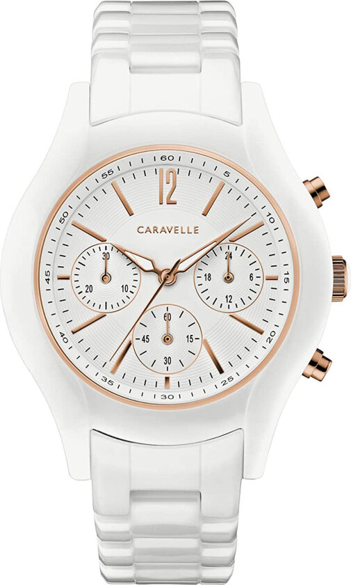 Dameklokke 45L174 Caravelle Hvit/Keramik Ø39 mm