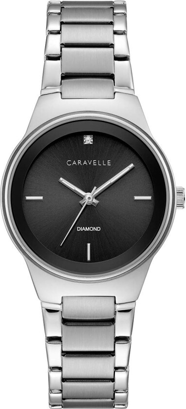 Dameklokke 43P110 Caravelle Sort/Stål Ø30.15 mm