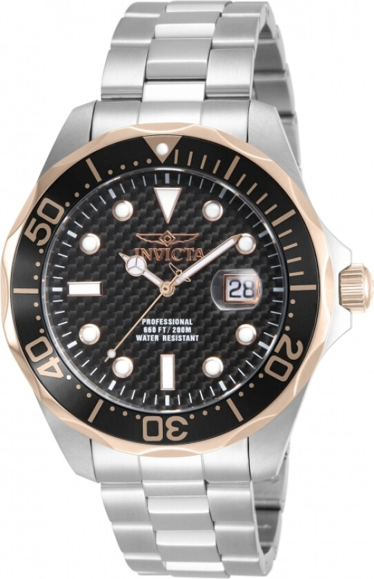 Herreklokke 12567 Pro Diver Sort/Stål Ø47 mm