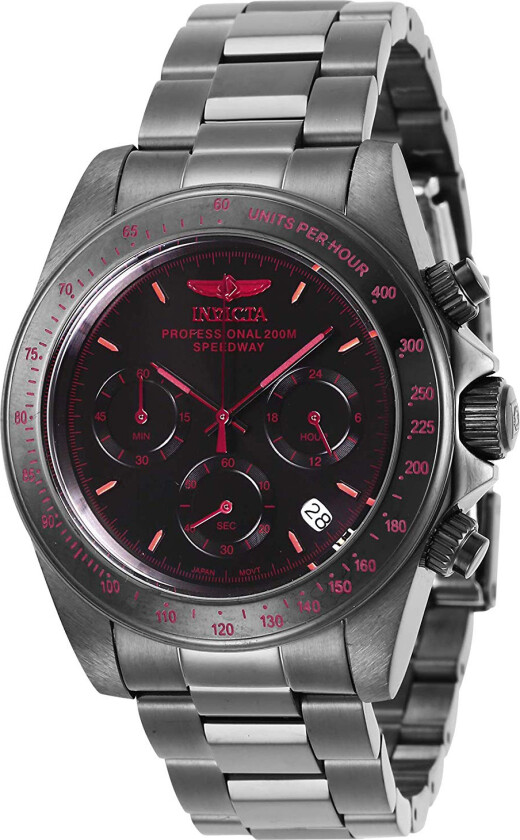 Herreklokke 27771 Speedway Sort/Stål Ø39.5 mm