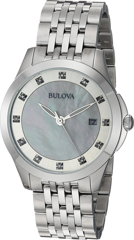 Dameklokke 96P174 Diamond Hvit/Stål Ø36 mm