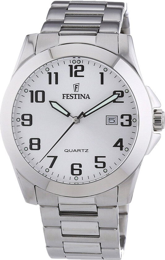 Herreklokke F16376-7 Hvit/Stål Ø40 mm