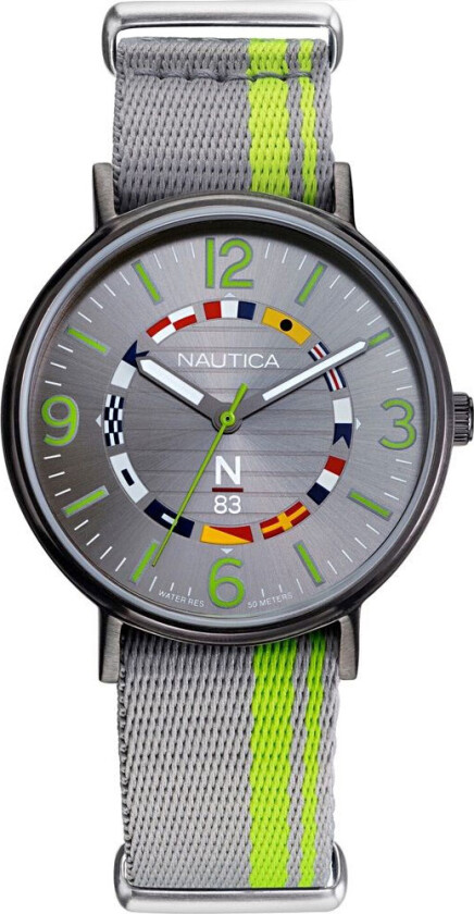 Herreklokke NAPWGS903 Grå/Tekstil Ø41 mm