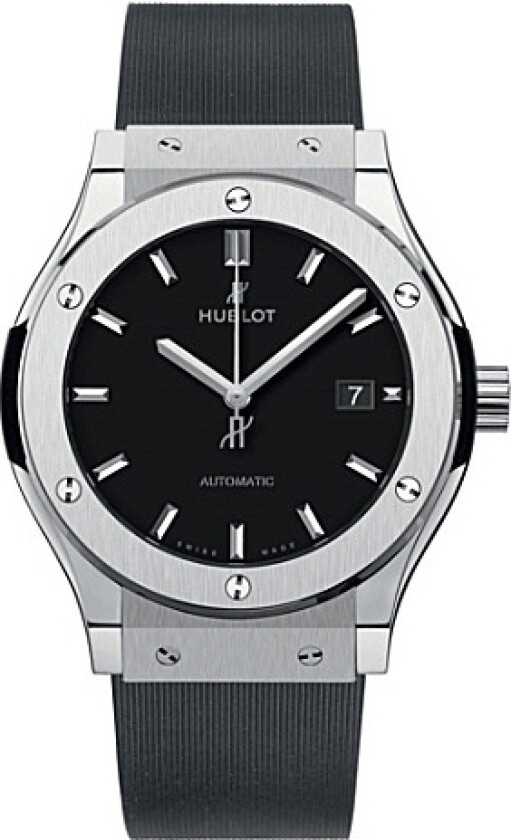 Herreklokke 542.NX.1171.RX Classic Fusion Sort/Gummi Ø42 mm