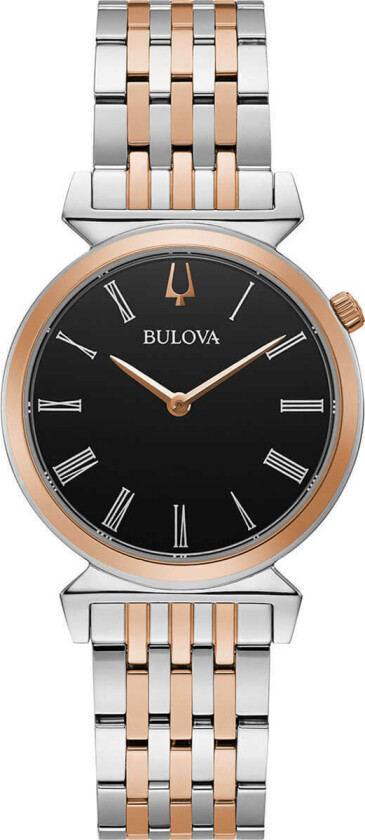 Dameklokke 98L265 Classic Sort/Rose-gulltonet stål Ø30 mm