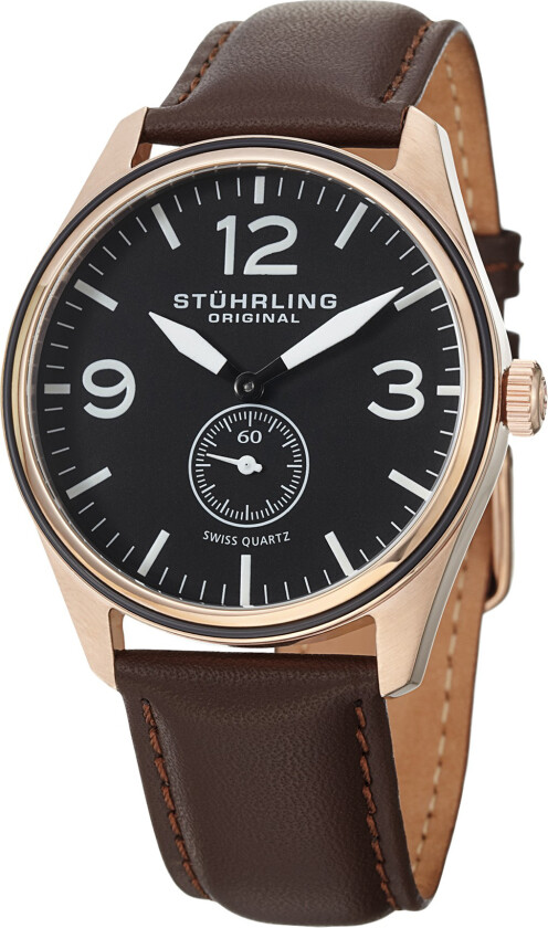 Herreklokke 931.03 Aviator Sort/Lær Ø42 mm