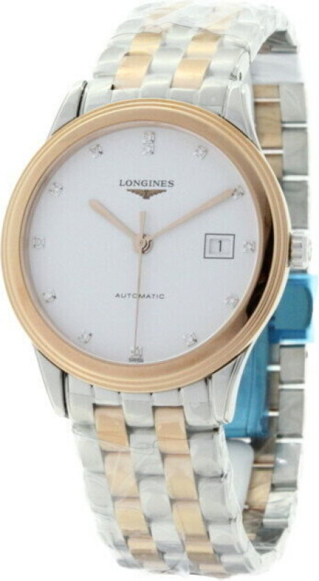 Herreklokke L4.974.3.99.7 Flagship Hvit/Rose-gulltonet stål