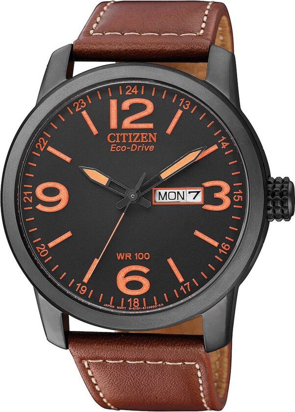 Herreklokke BM8476-07EE Leather Sort/Lær Ø42 mm