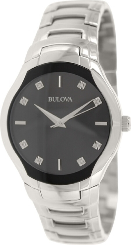 Herreklokke 96D117 Diamond Sort/Stål Ø39 mm