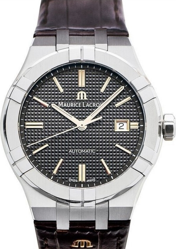 Herreklokke AI6008-SS001-331-1 Aikon Grå/Lær Ø42 mm