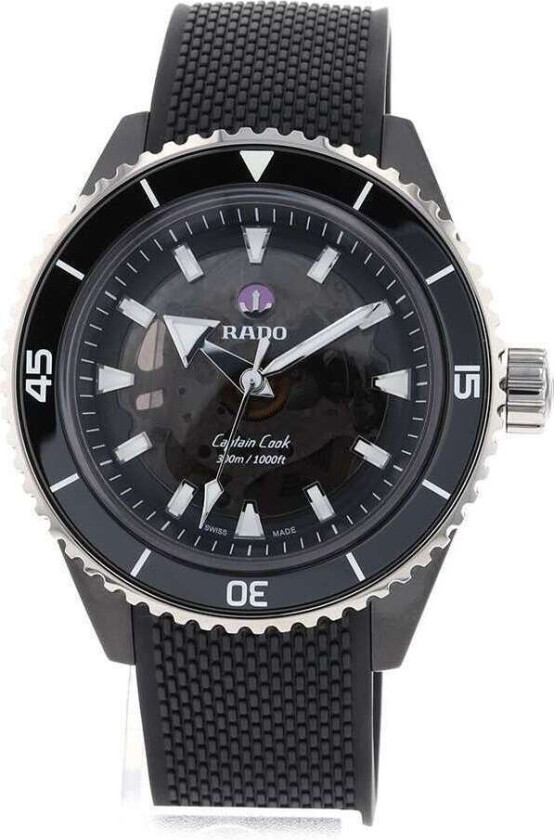 Herreklokke R32127156 Captain Cook Sort/Gummi Ø43 mm