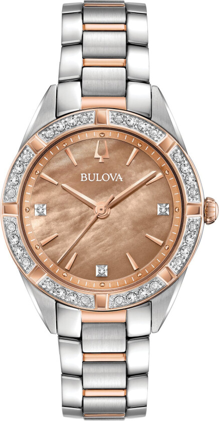Dameklokke 98R264 Diamond Bronsefarget/Rose-gulltonet stål