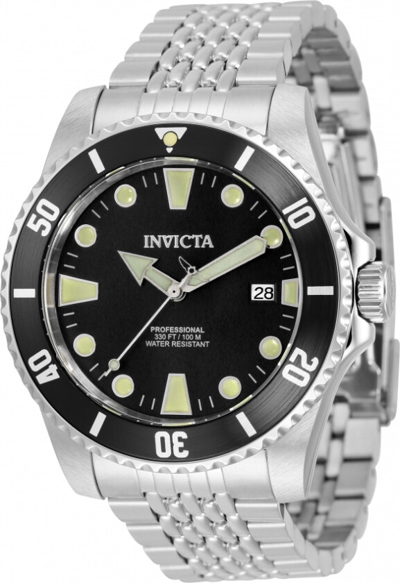 Herreklokke 33502 Pro Diver Sort/Stål Ø44 mm