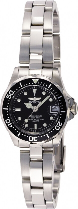 Dameklokke 8939 Pro Diver Sort/Stål Ø23 mm