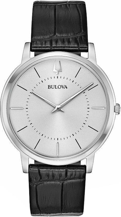 Herreklokke 96A202 Classic Sølvfarget/Lær Ø40 mm