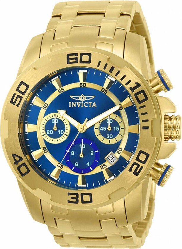 Herreklokke 22321 Pro Diver Blå/Gulltonet stål Ø50 mm