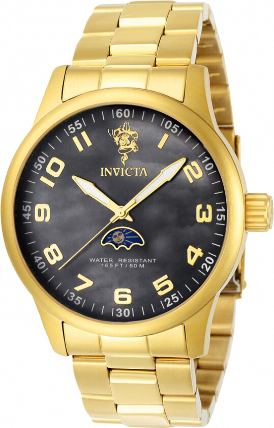 Herreklokke 23826 Sea Sort/Gulltonet stål Ø44 mm