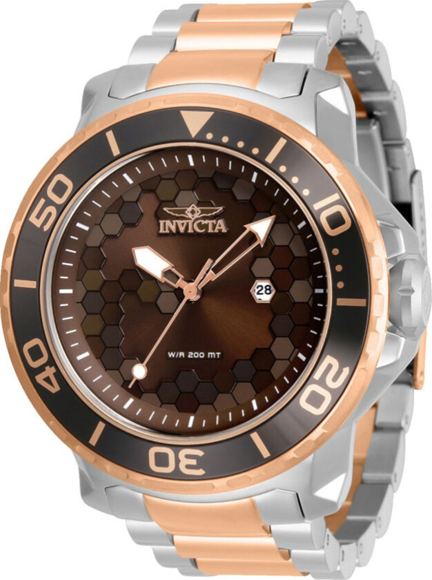 Herreklokke 30566 Pro Diver Brun/Rose-gulltonet stål Ø52 mm