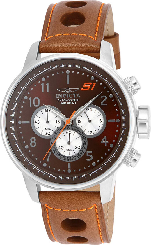 Herreklokke 16015 S1 Rally Brun/Lær Ø48 mm