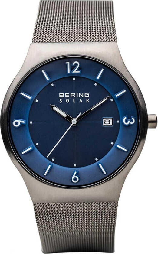 Herreklokke 14440-007 Solar Blå/Stål Ø40 mm