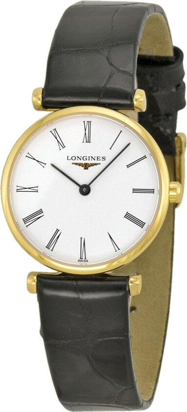 Dameklokke L4.209.2.11.2 Grande Classique Hvit/Lær Ø24 mm