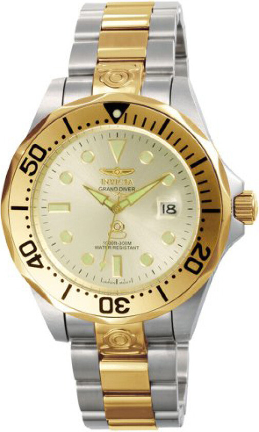 Herreklokke 3050 Pro Diver Hvit/Gulltonet stål Ø47 mm