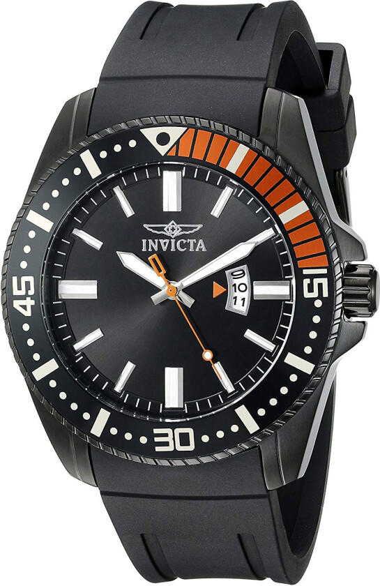Herreklokke 21449 Pro Diver Sort/Gummi Ø48 mm