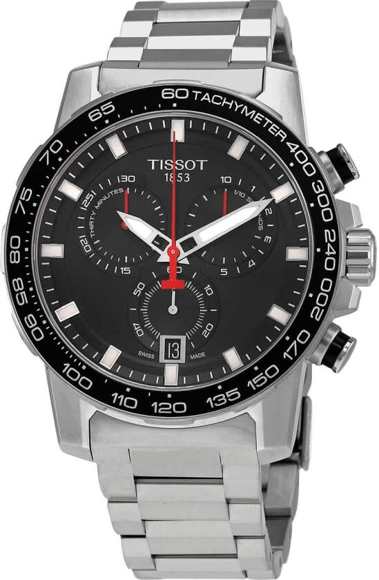 Herreklokke T125.617.11.051.00 T-Sport Sort/Stål Ø45.5 mm