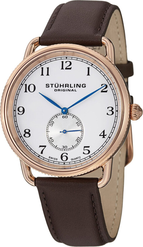 Herreklokke 207.04 Sølvfarget/Lær Ø41 mm