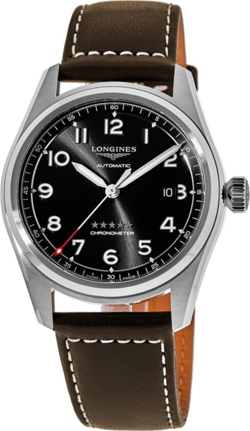 Herreklokke L3.810.4.53.0 Spirit Sort/Lær Ø40 mm