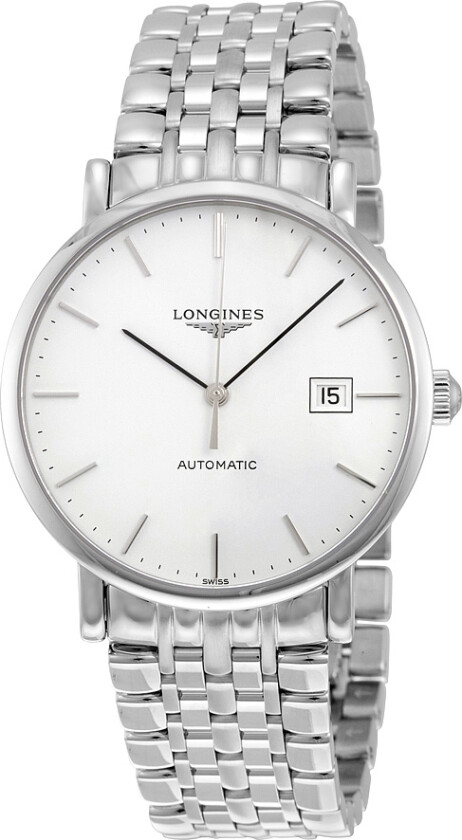 Herreklokke L4.910.4.12.6 Elegant Hvit/Stål Ø39 mm