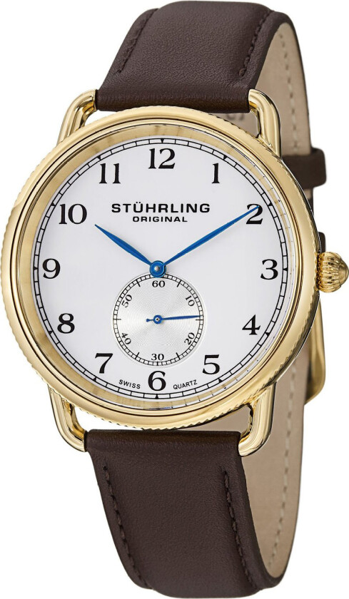 Herreklokke 207.03 Sølvfarget/Lær Ø41 mm