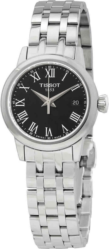 Dameklokke T129.210.11.053.00 T-Classic Sort/Stål Ø28 mm