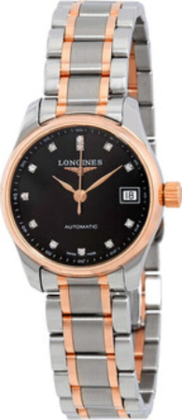 Dameklokke L2.128.5.59.7 Master Sort/18 karat rosé gull