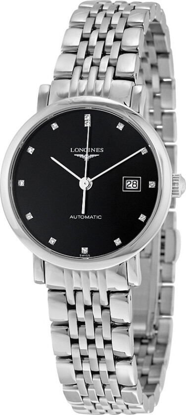 Dameklokke L4.310.4.57.6 Elegant Sort/Stål Ø29 mm