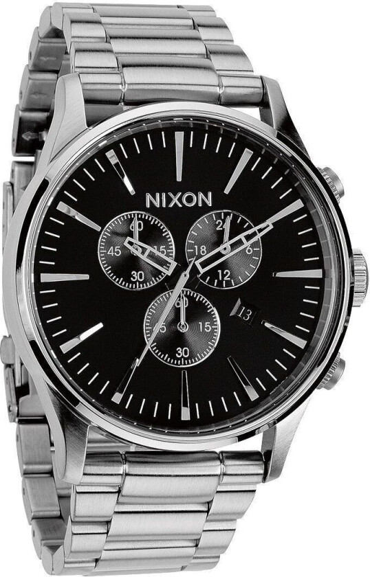 Herreklokke A386000-00 Sort/Stål Ø42 mm