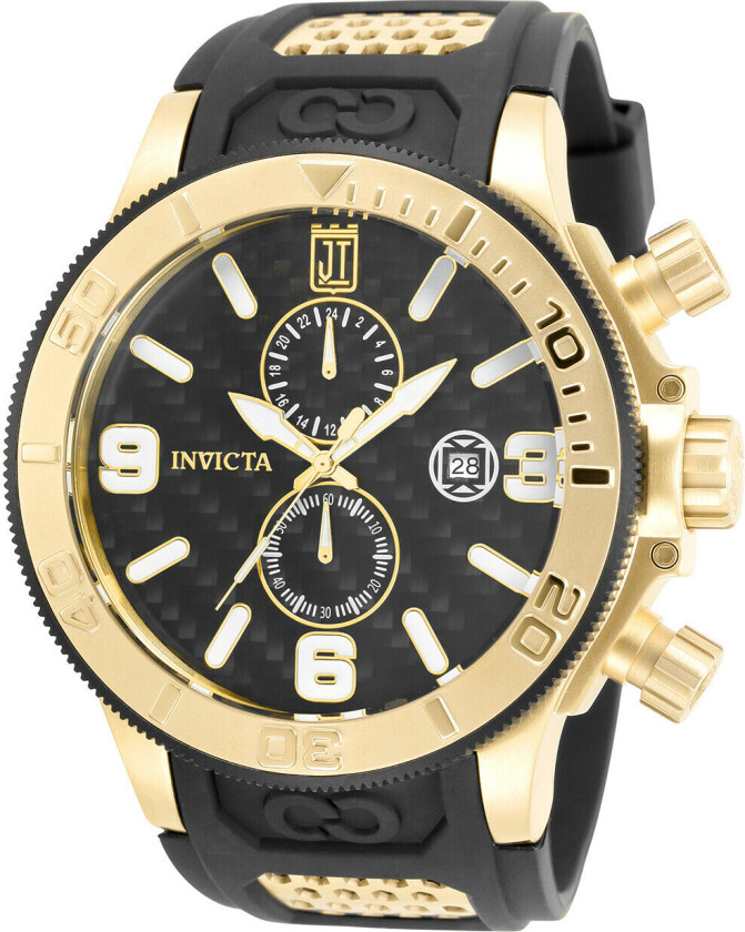 Herreklokke 33980 Jason Taylor Sort/Gulltonet stål Ø52 mm