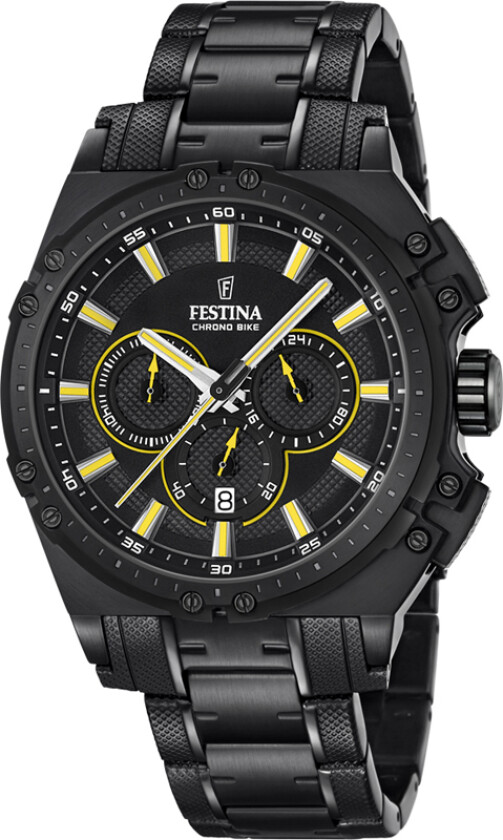 Herreklokke F16969-3 Sport Sort/Stål Ø44 mm