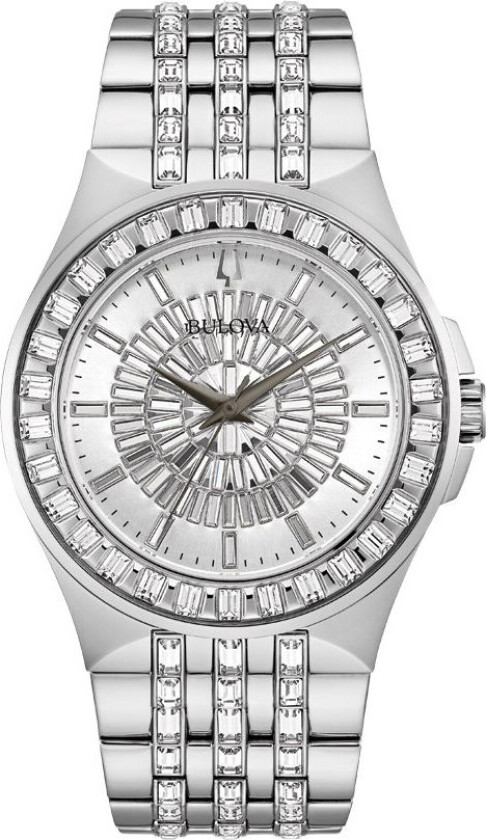Herreklokke 96A236 Crystal Sølvfarget/Stål Ø42 mm