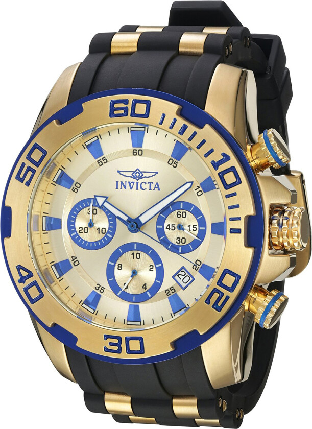 Herreklokke 22308 Pro Diver Gull/Gulltonet stål Ø50 mm