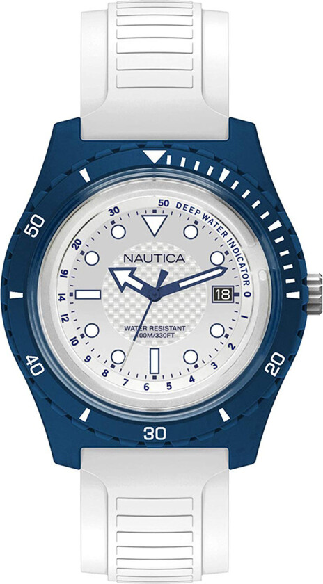 Herreklokke NAPIBZ006 Hvit/Gummi Ø46 mm