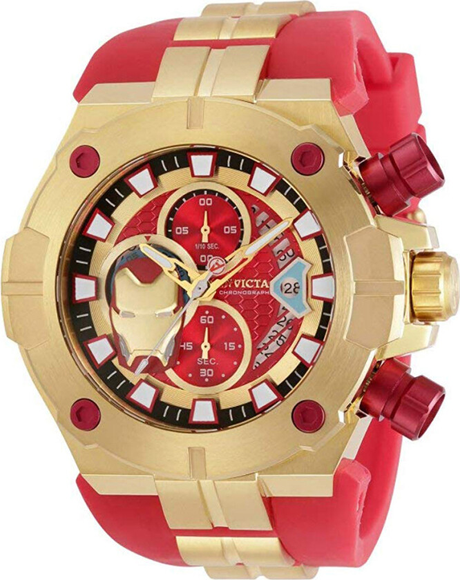 Herreklokke 30315 Marvel Rød/Gulltonet stål Ø52 mm
