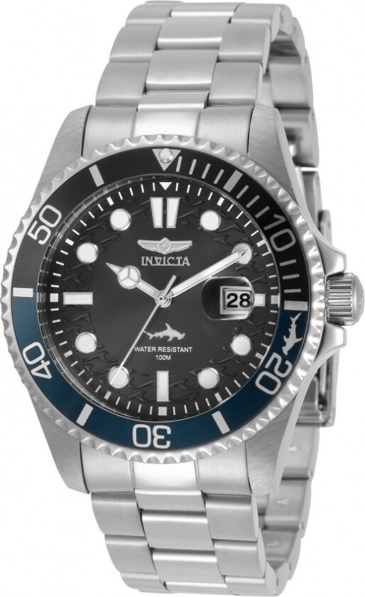 Herreklokke 30956 Sort/Stål Ø43 mm