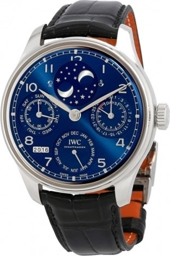 Herreklokke IW503401 Portuguese Blå/Lær Ø44.2 mm
